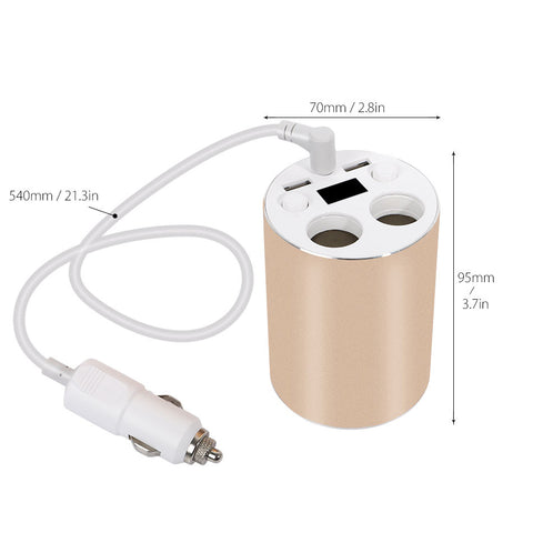 Car Cup USB Charger (Gold)