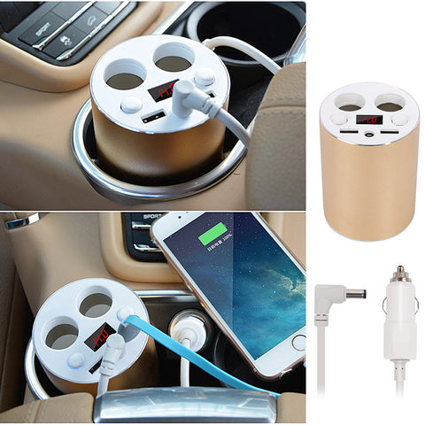 Car Cup USB Charger (Gold)