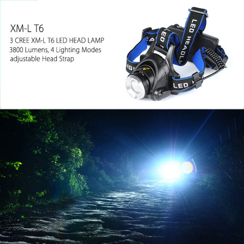 1200 Lumen CREE T6 Head Lamp