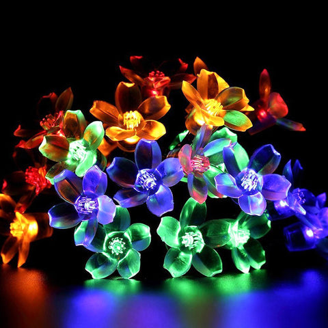 Colorful LED Flower Light String