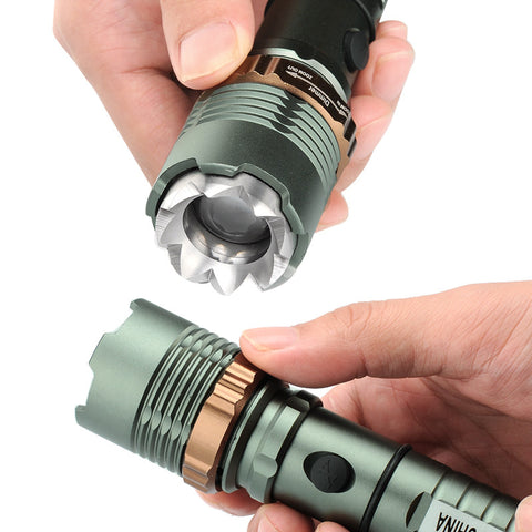 LED Rechargeable Flashlight Torch with Hammer