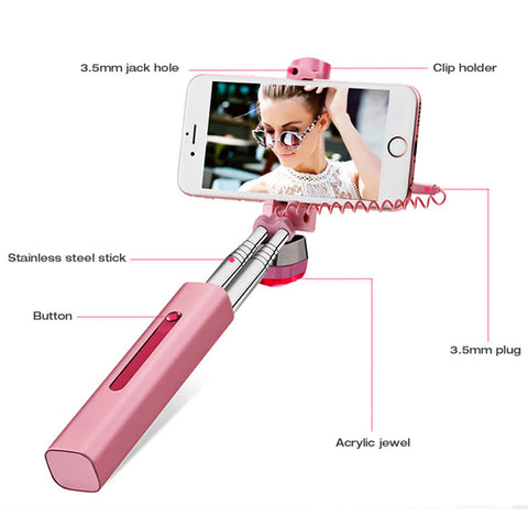 ATONGM Rose Gold Aluminum Selfie Stick