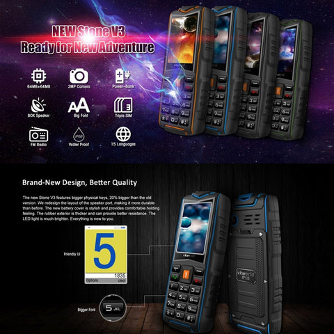 VKWorld New Stone V3 GSM Cell Phone (Orange)