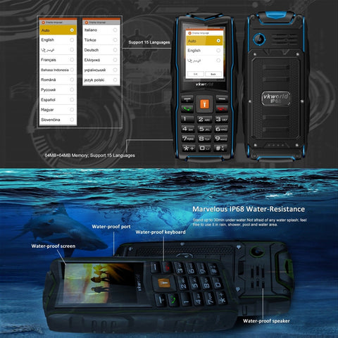 VKWorld New Stone V3 GSM Cell Phone (Orange)