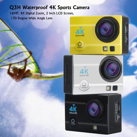 Q3H Waterproof 4K Sports Camera (Yellow)