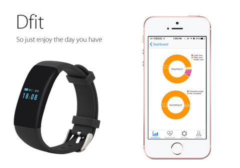 DFit Smart Sports Bracelet (Black)