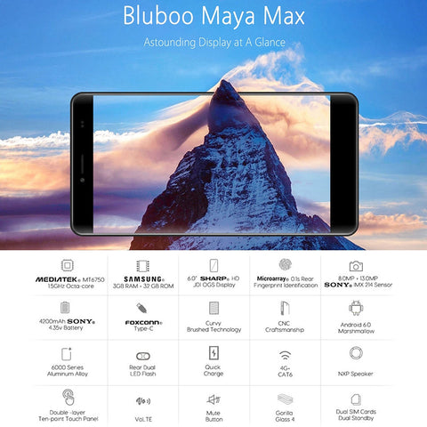 Bluboo Maya Max Smartphone (Grey)