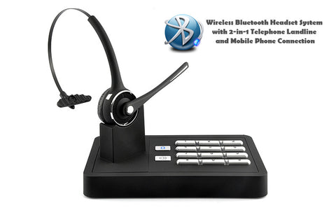 Landline + Mobile Phone Bluetooth Headset
