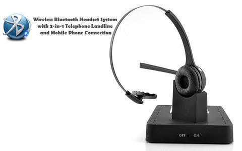 Landline + Mobile Phone Bluetooth Headset