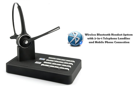 Landline + Mobile Phone Bluetooth Headset