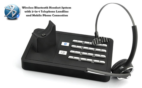 Landline + Mobile Phone Bluetooth Headset