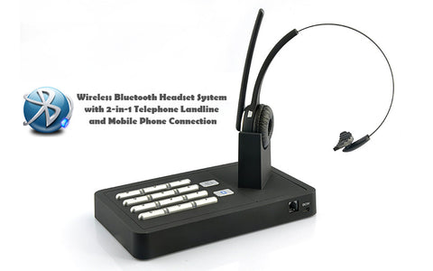 Landline + Mobile Phone Bluetooth Headset