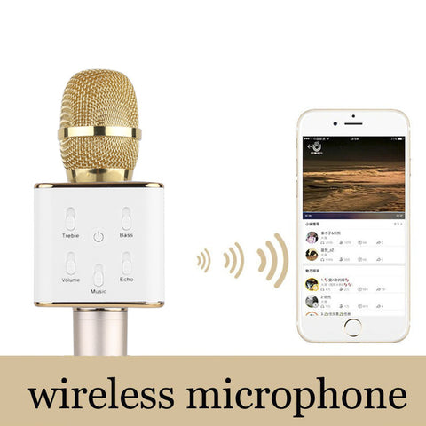Q7 Bluetooth Karaoke Microphone (Gold)